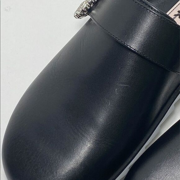 Roger Vivier Slidy Crystal-buckled Leather Backless Loafers size 37 - Picture 8 of 14